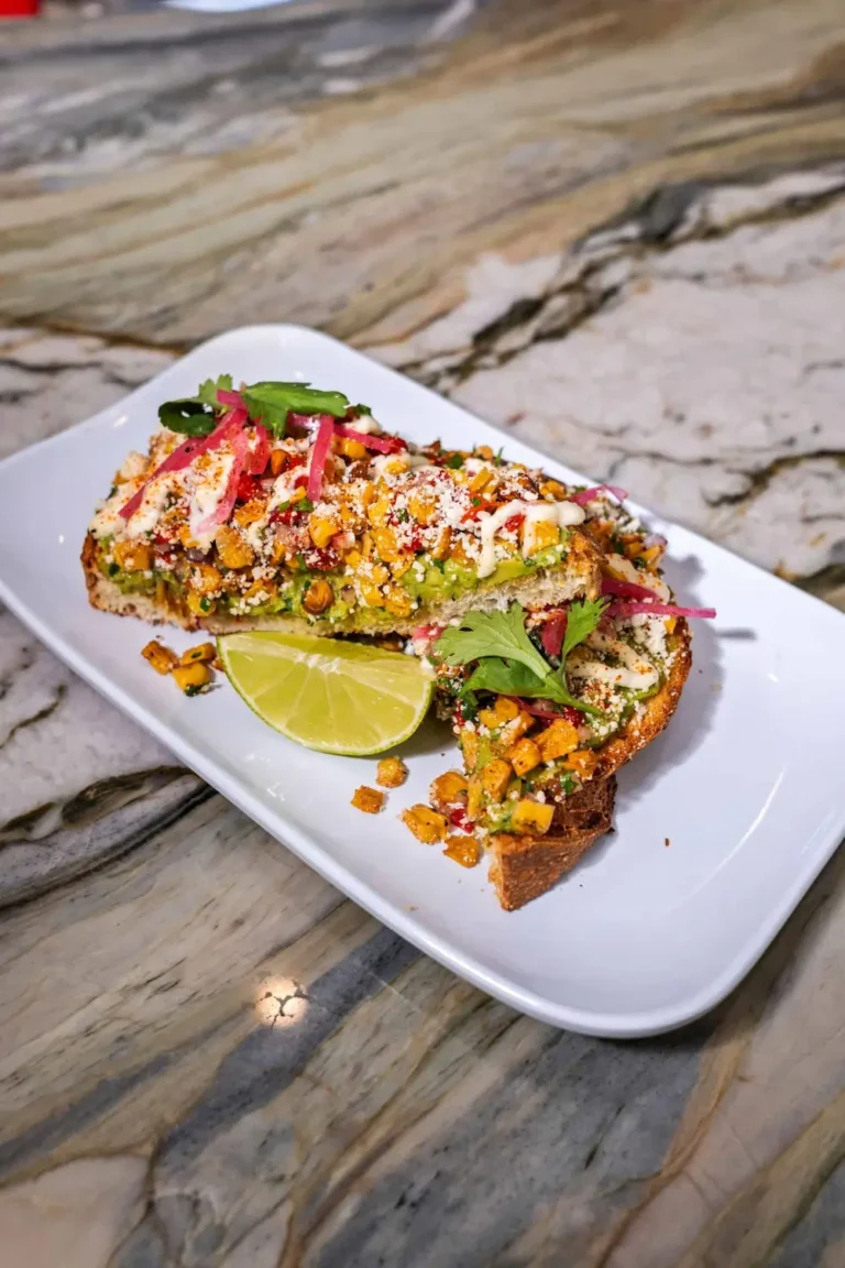 Avocado Street Corn Toast at Pour and Decor Cafe St Petersburg FL
