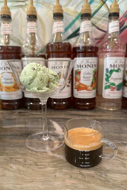 Affogato and espresso at Pour and Decor cafe St Petersburg FL