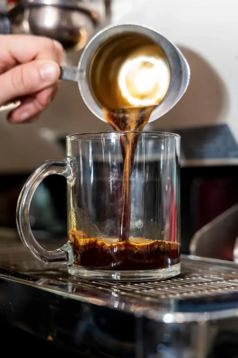 Espresso being poured at Pour and Decor coffee shop St Petersburg FL